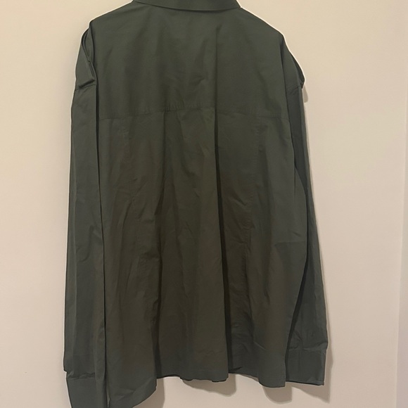 Men's Green Button-Down Shirt. 4XL - Picture 5 of 5